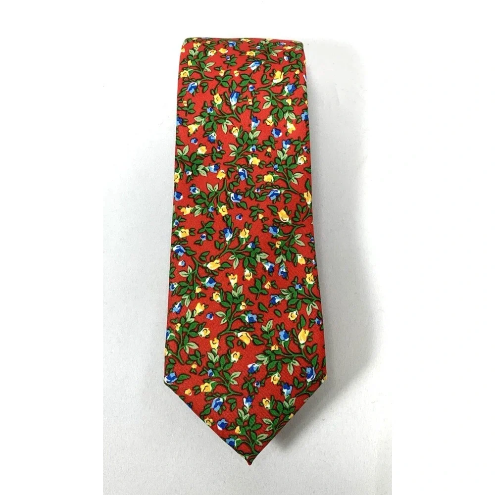 Ralph Lauren Chaps Tie Mens Red Floral Necktie Neckwear‎ Spring Summer 3X57